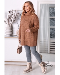 Ilgas megztinis, rudas